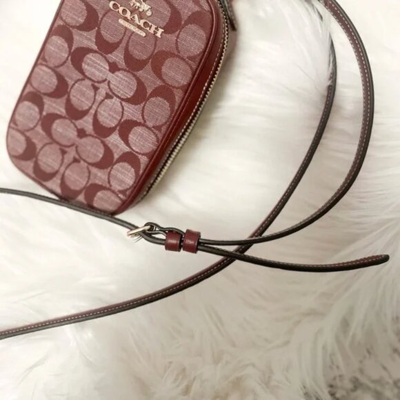 72 | 🍁Coach Eva Phone Crossbody Bag (Wine Multi) - Picture 4 of 6